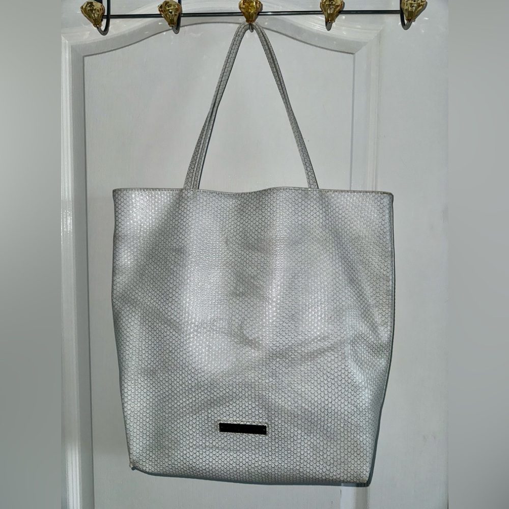 BCBGMAXAzria White Faux Reptile Bag